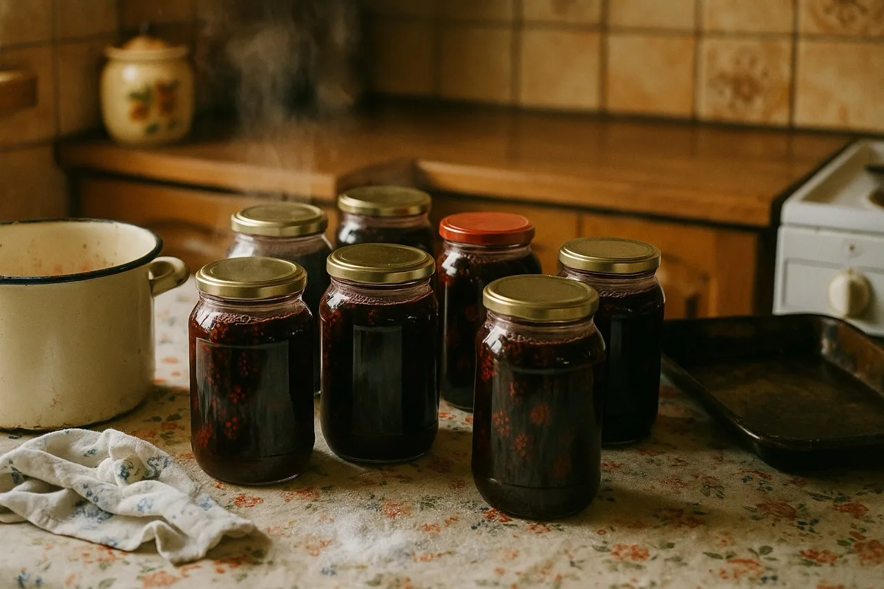 Eingekochte Brombeeren
