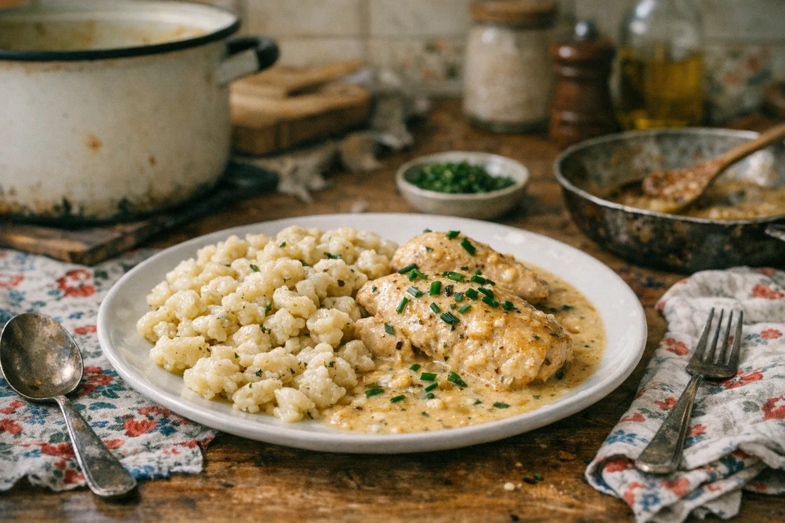 Hähnchenbrust in Sahnesauce