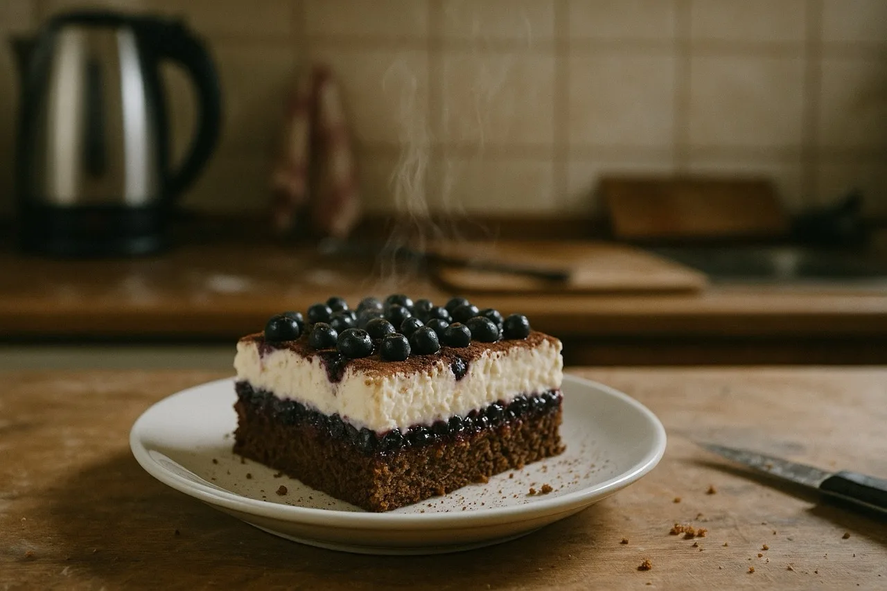 Heidelbeerdessert mit Sahnecreme