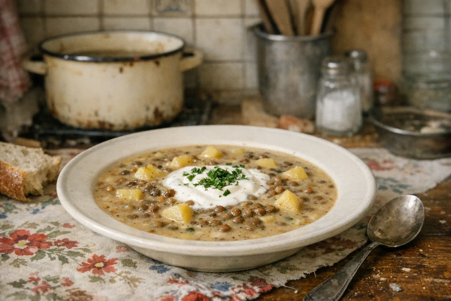 Säuerliche Linsensuppe