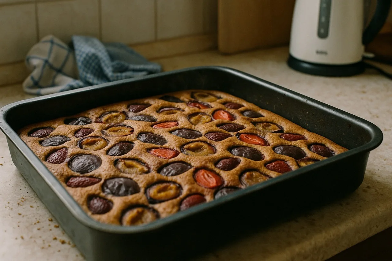 Obstkuchen mit Pflaumen