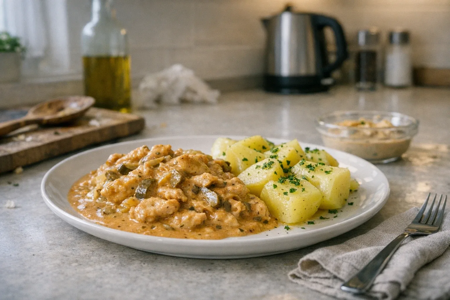 Hähnchen-Stroganoff