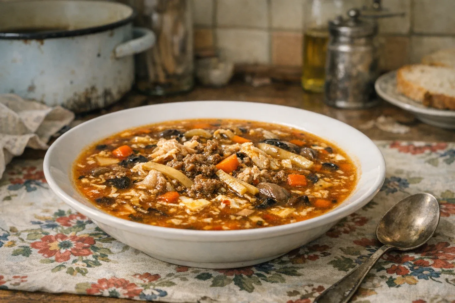 Chinesische scharf-saure Suppe