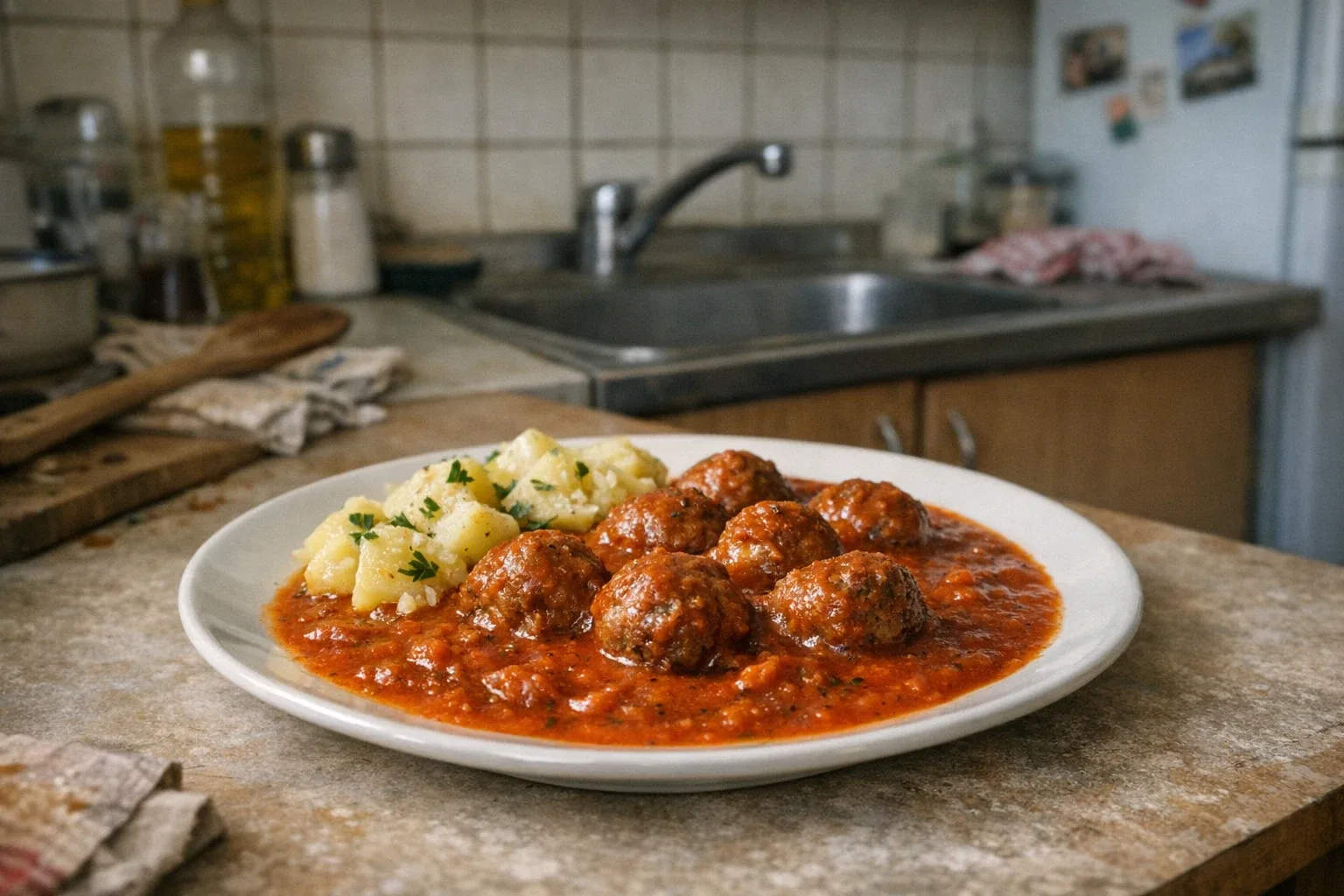 Tomatensauce mit Fleischbällchen