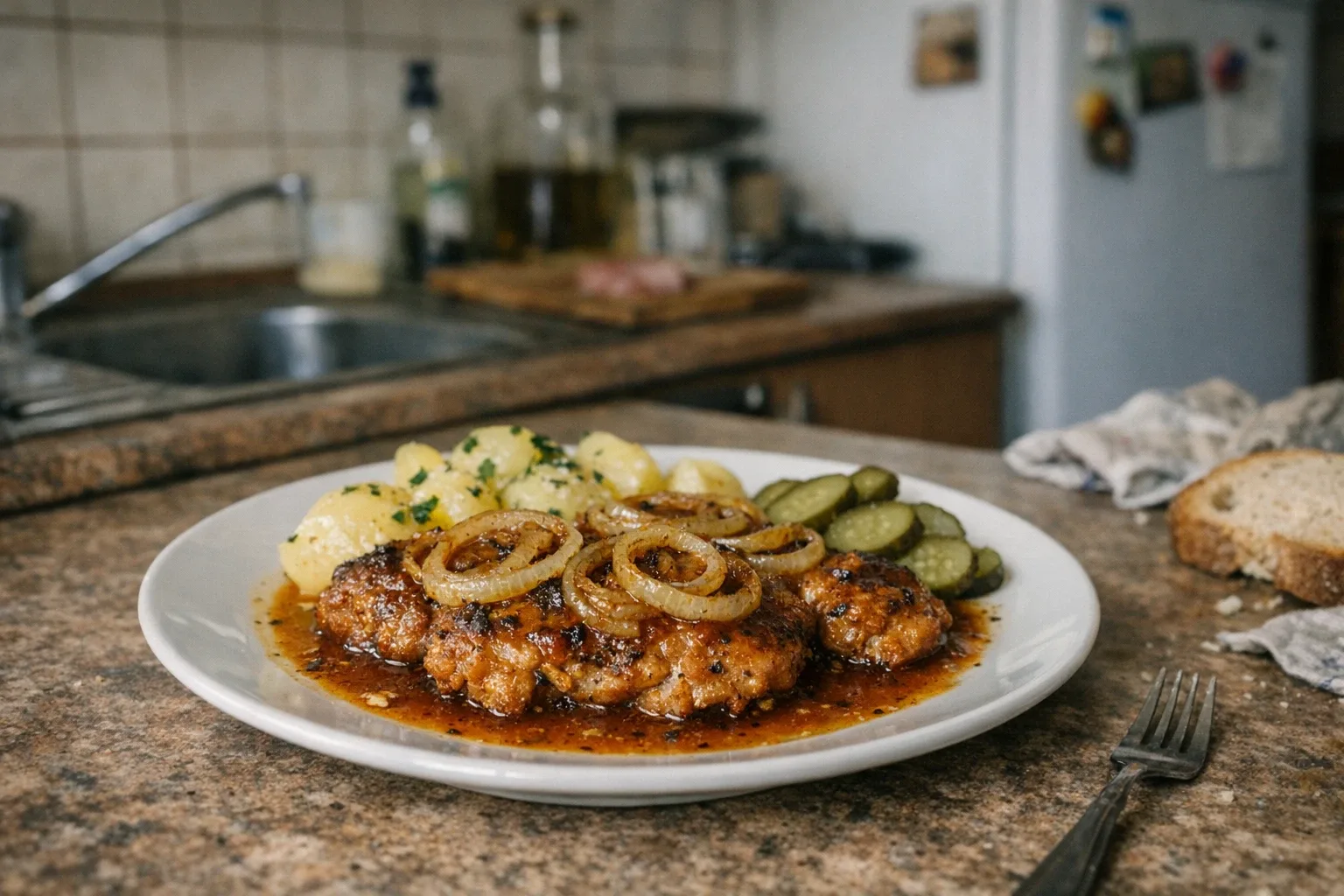 Umgekehrt panierte Schnitzel