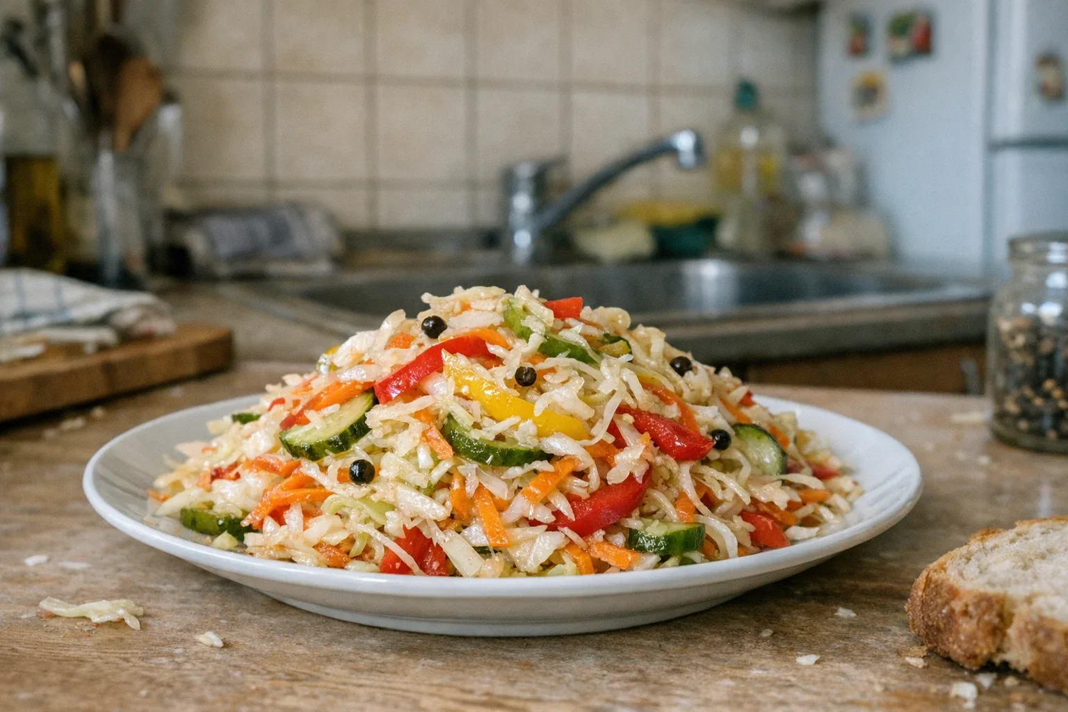 Bunter knackiger Gemüsesalat im Glas (ohne Einkochen)