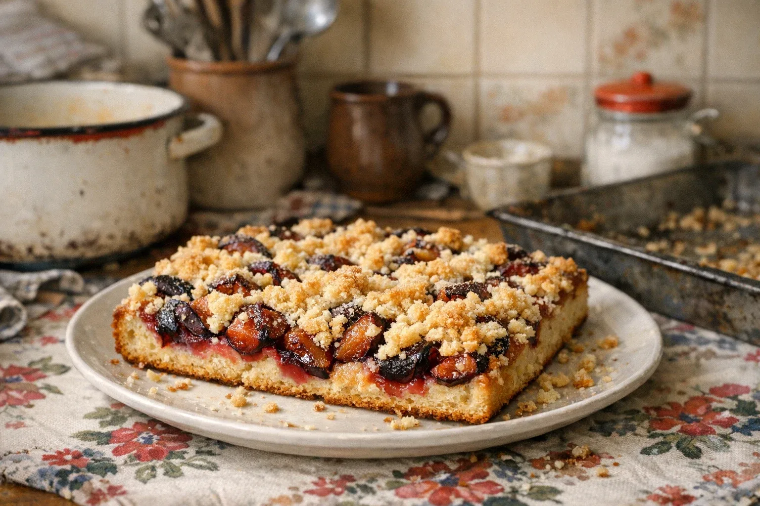 Pflaumenkuchen mit Streuseln