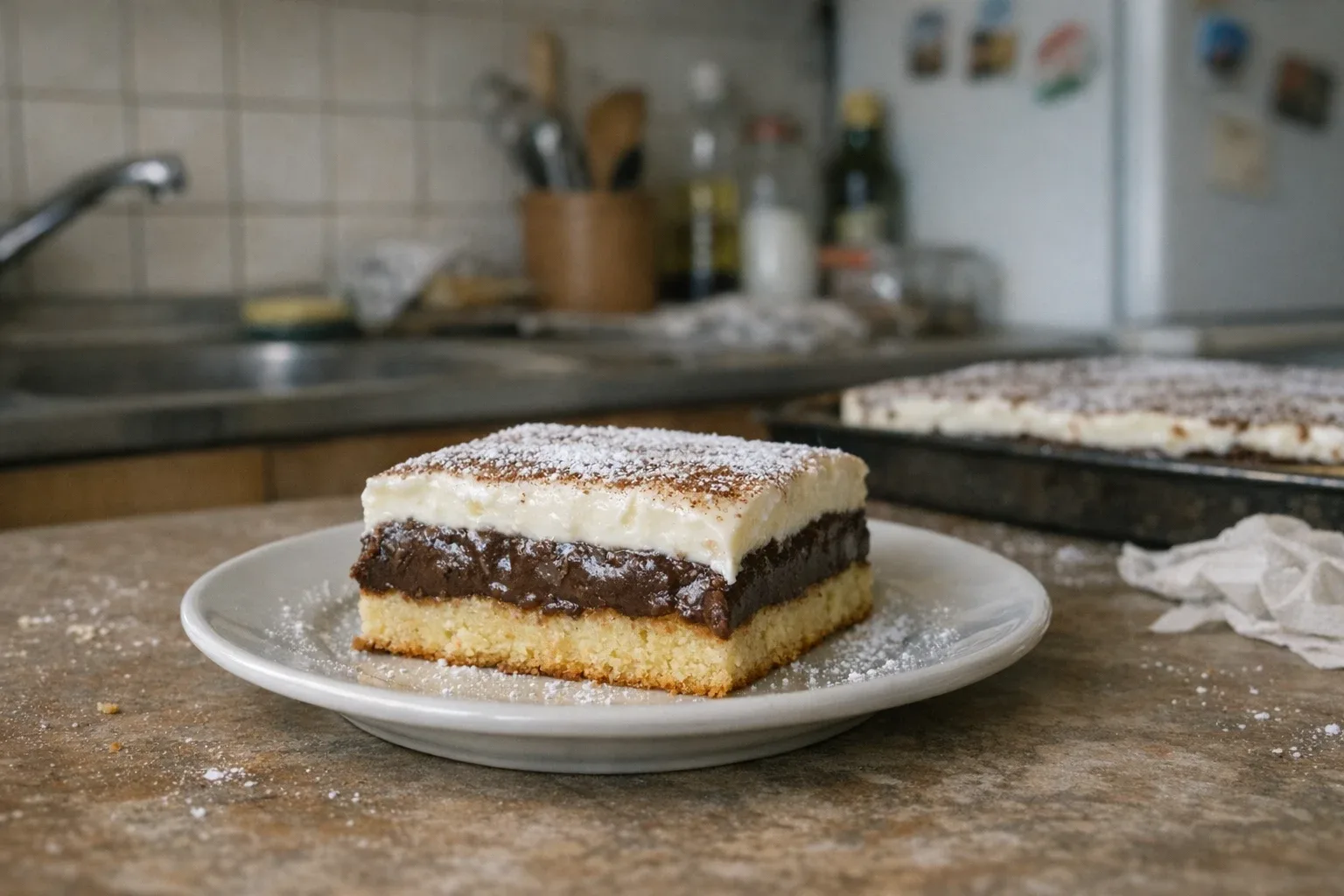 Puddingkuchen mit saurer Sahne