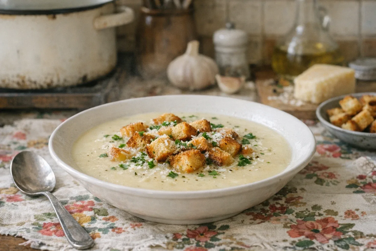 Cremige Knoblauchsuppe