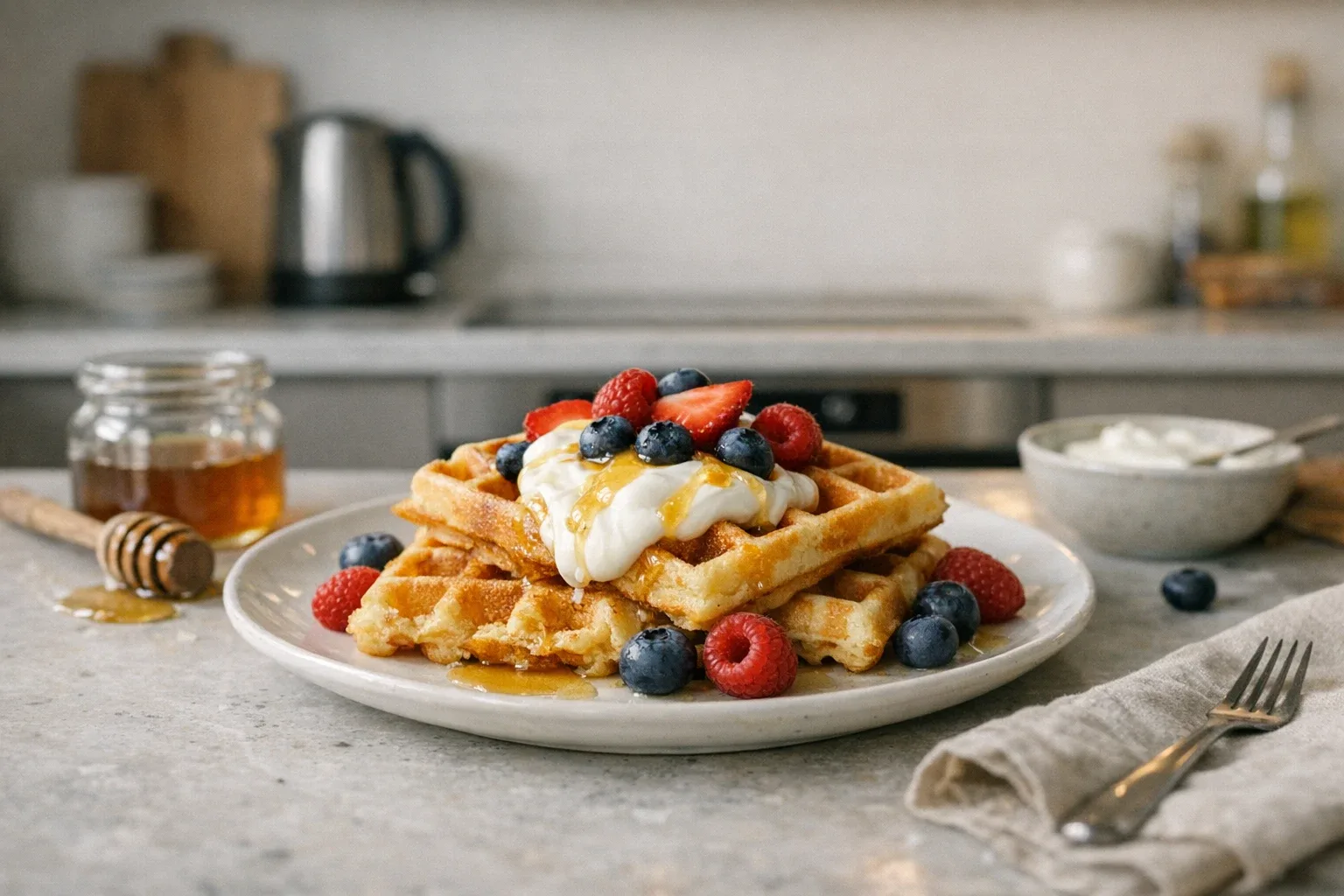 Luftige hausgemachte Waffeln