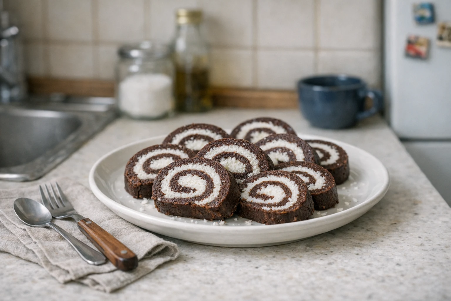 Kokosrolle ohne Backen