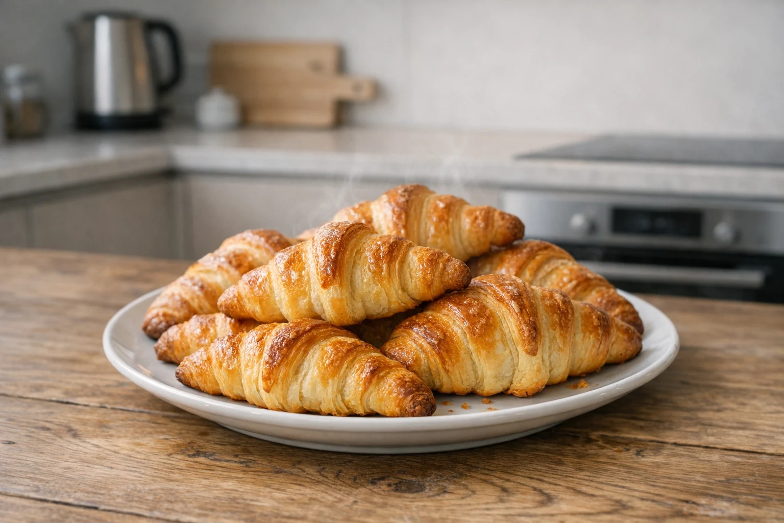 Hausgemachte Buttercroissants