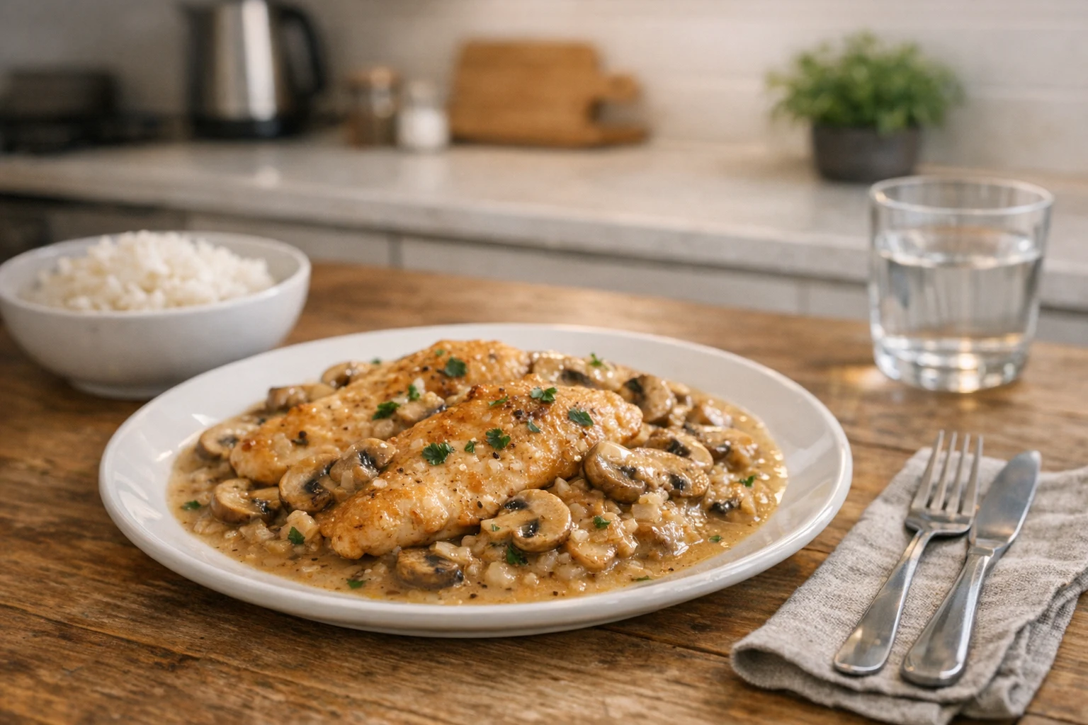 Hähnchenbrust mit Champignons