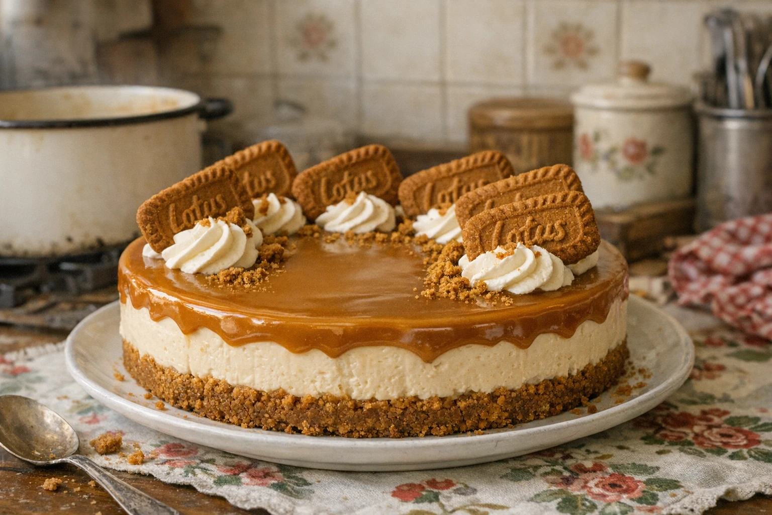 Karamell-Cheesecake ohne Backen mit Lotus-Keksen