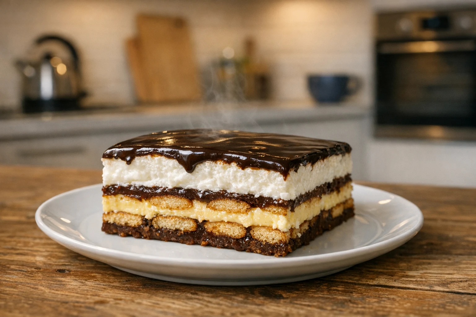 Kühlschrankkuchen mit Löffelbiskuits