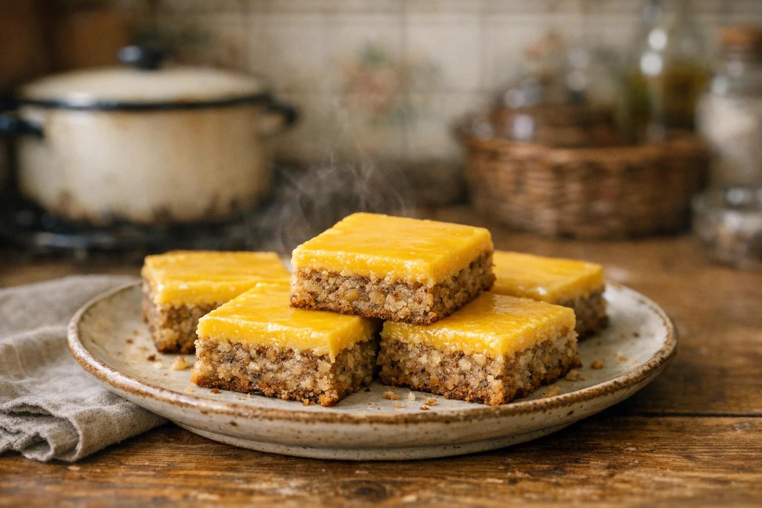 Nusskuchen mit Eigelbglasur
