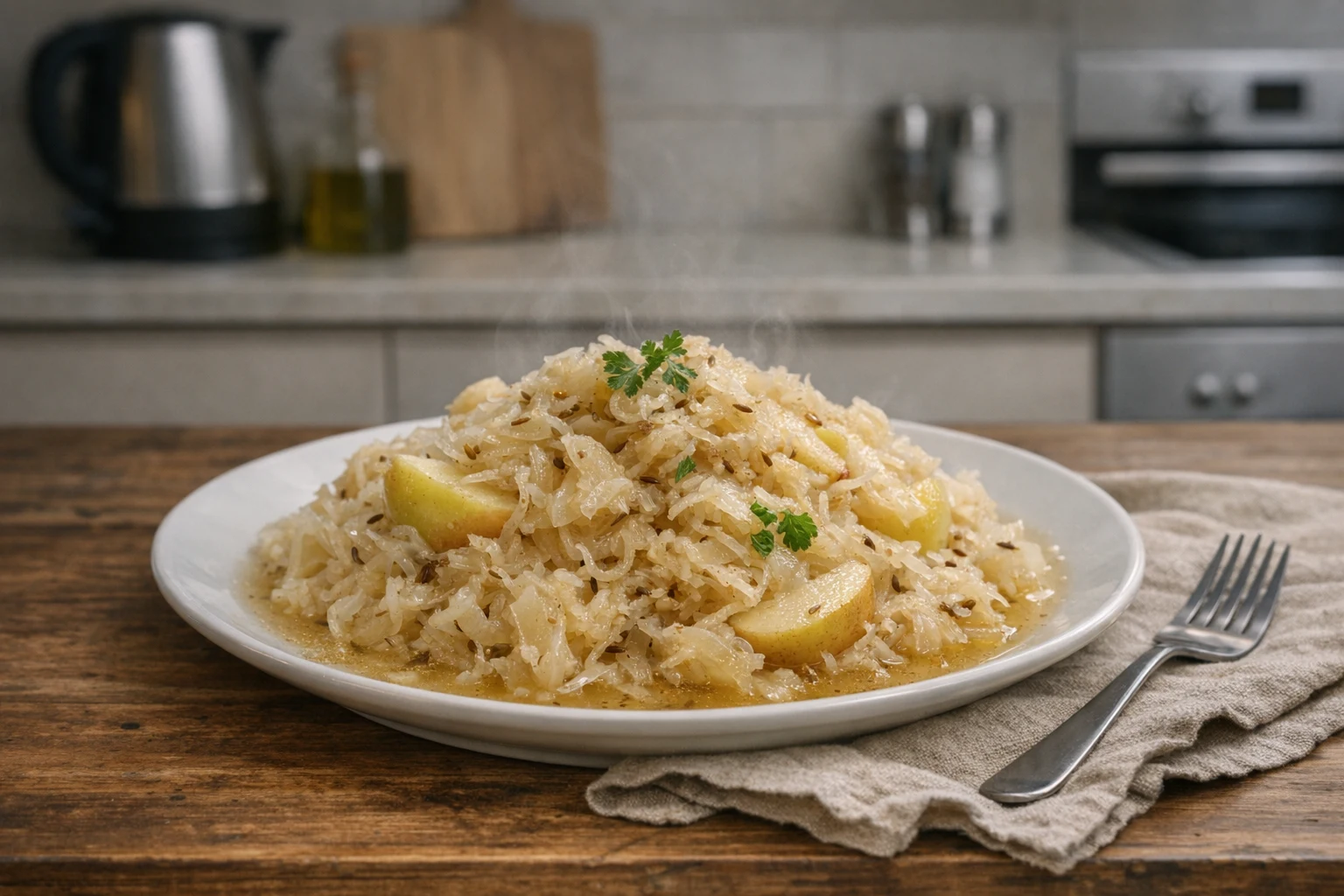 Sauerkraut im Gärtopf