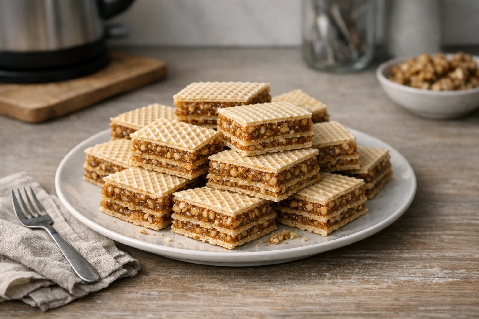 Karamell-Waffelschnitten ohne gezuckerte Kondensmilch