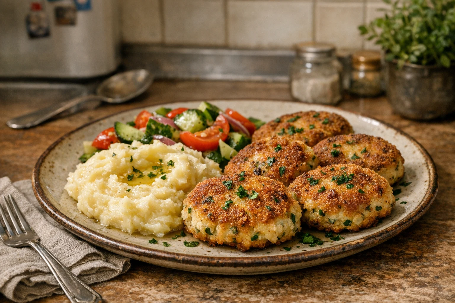 Fischfrikadellen mit Käse