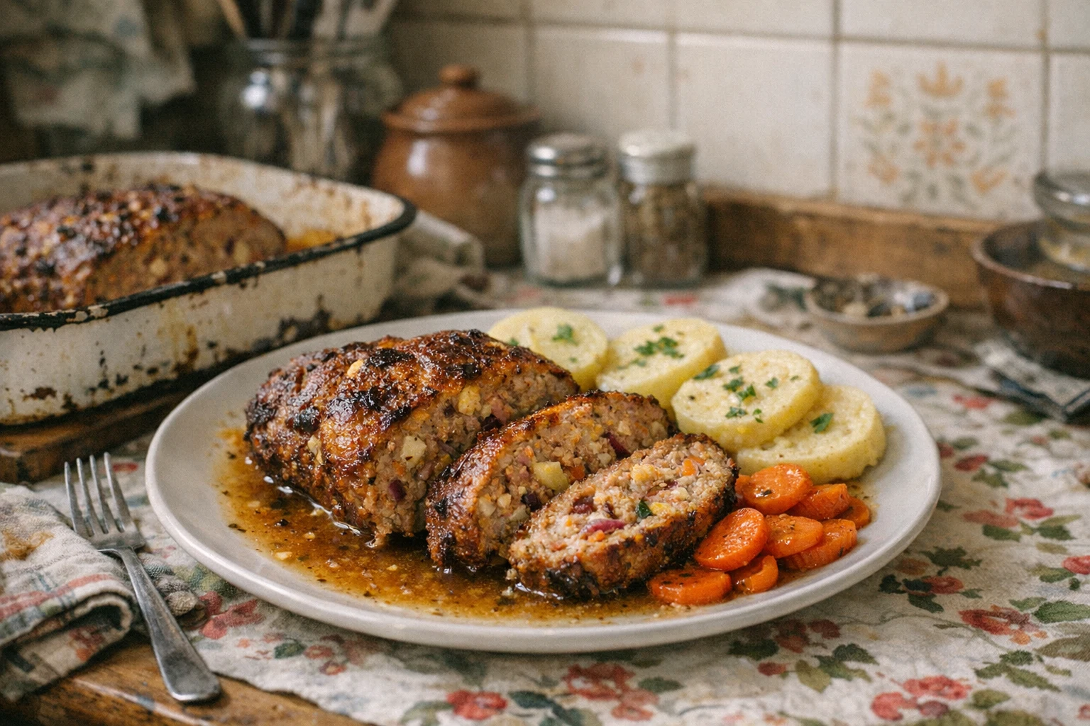 Hackbraten aus dem Ofen