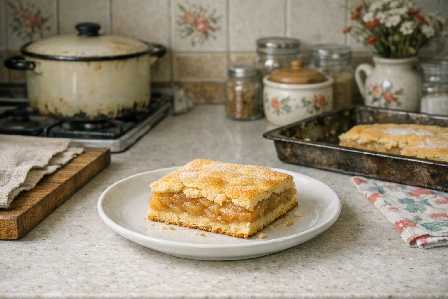 Klassischer gedeckter Apfelkuchen