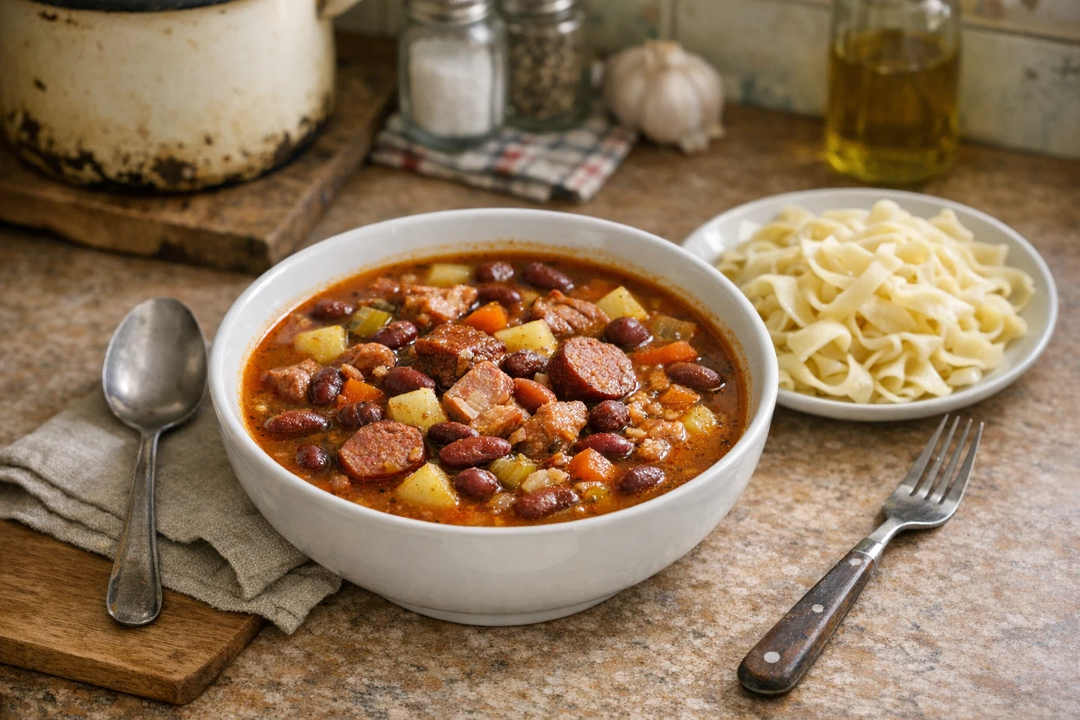 Bohnensuppe mit geräuchertem Fleisch