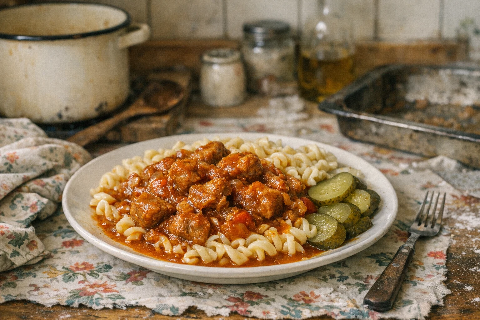 Geschmorte Schweinekeule in sämiger Sauce