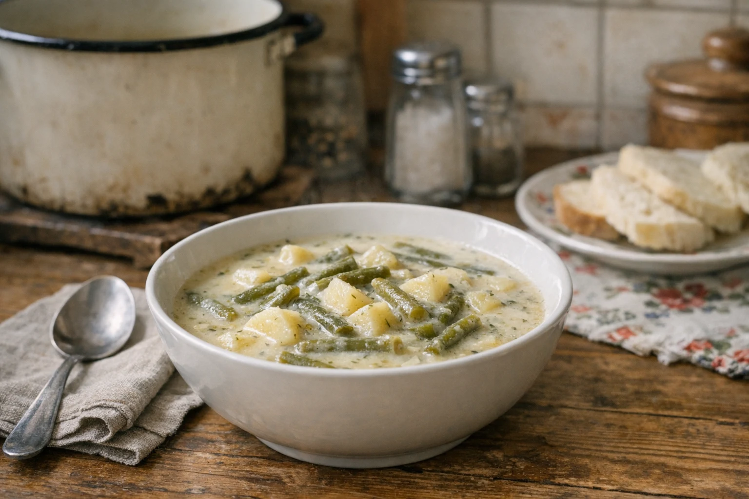 Grüne-Bohnen-Suppe mit Sahne