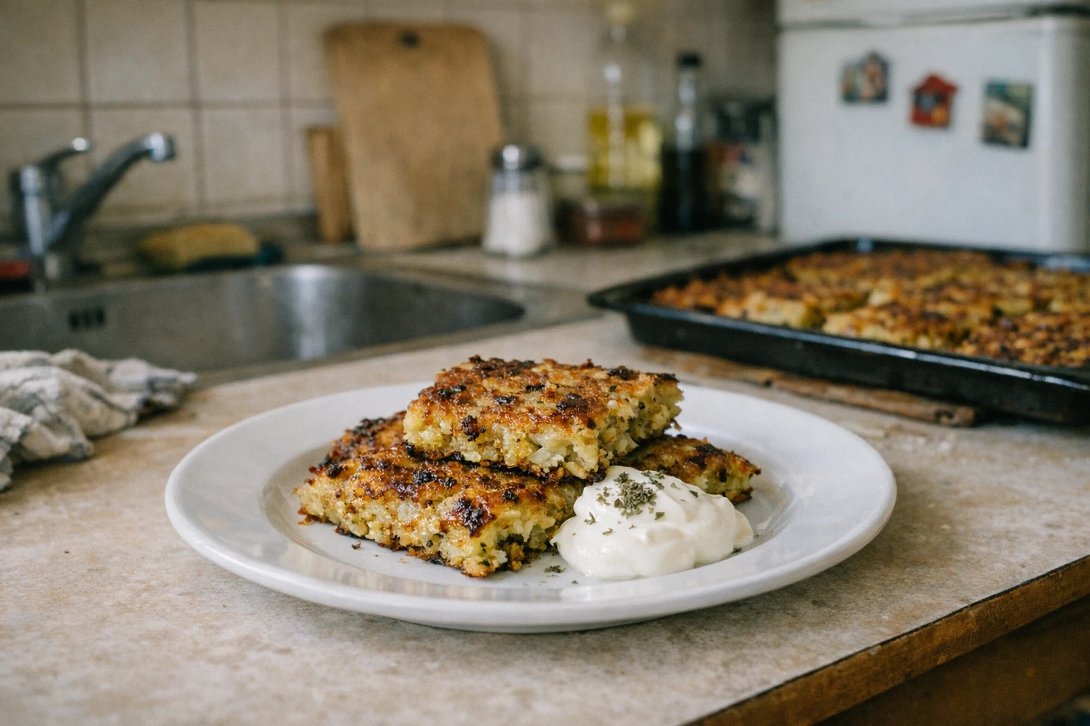 Duftender Kartoffelpuffer vom Blech