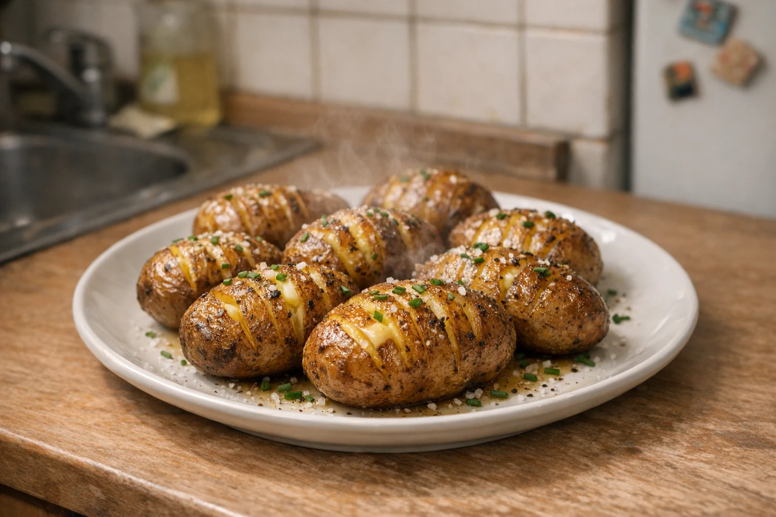 Traditionelle Ofenkartoffeln mit Butter