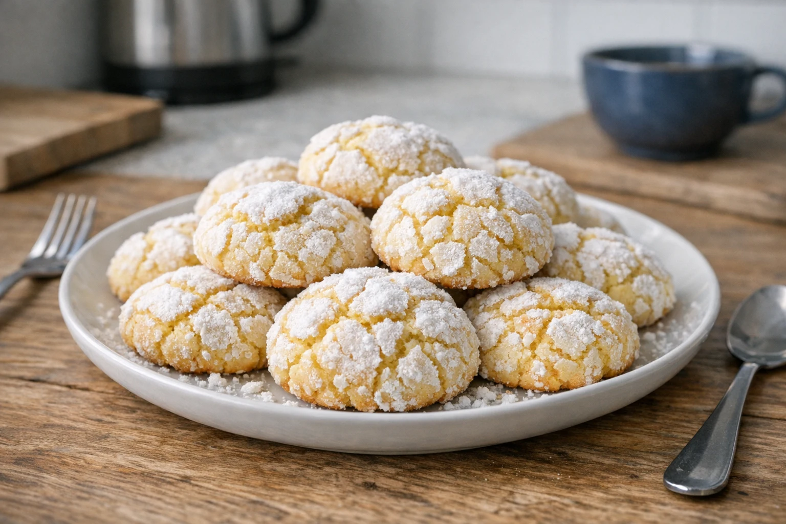 Zitronen-Crinkle-Cookies