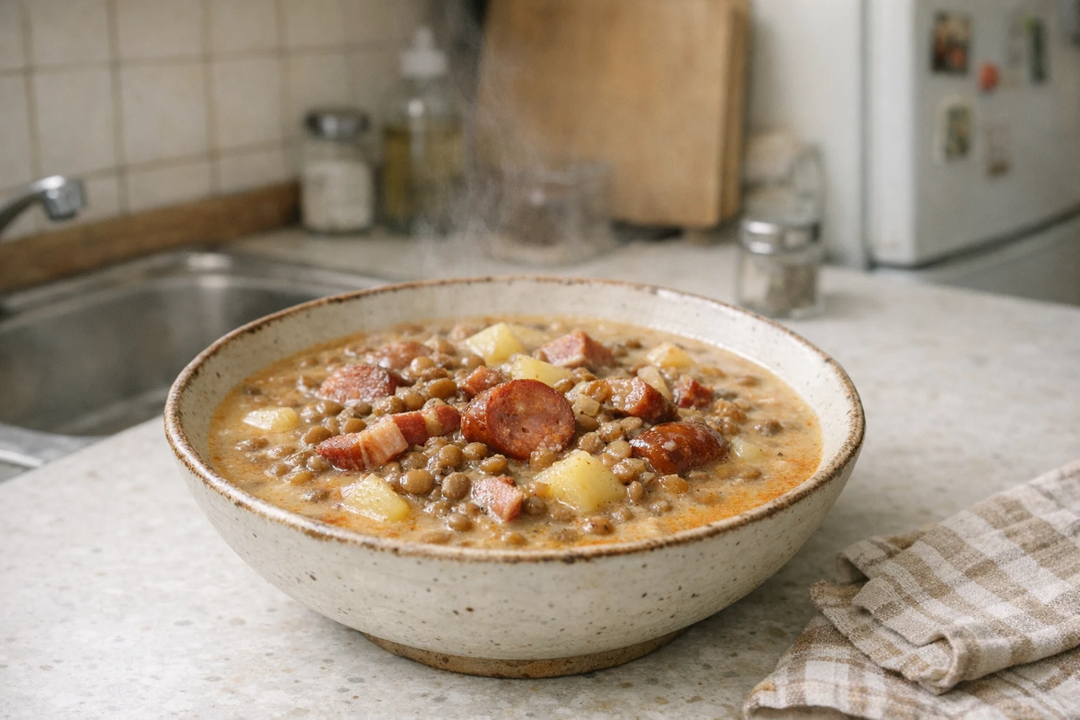 Säuerliche Linsensuppe