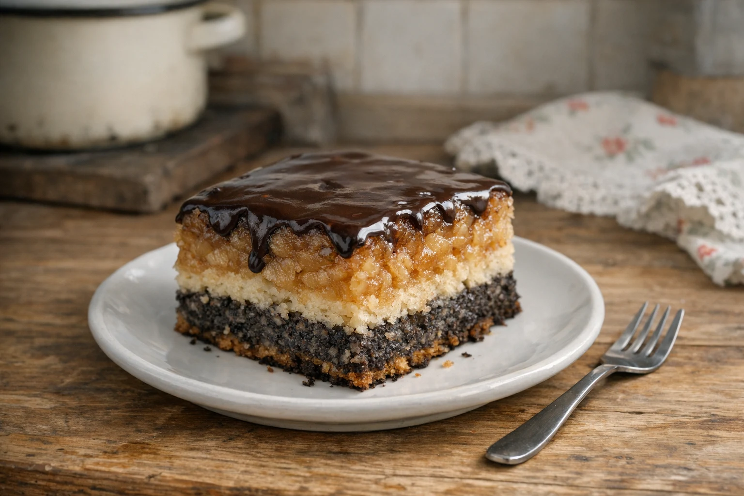 Gestürzter Apfel-Mohn-Kuchen
