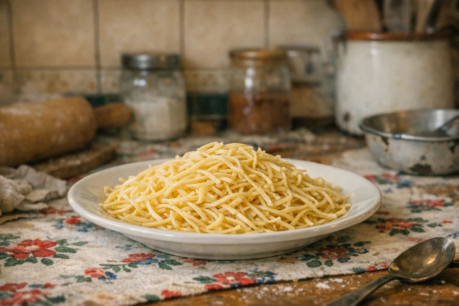 Hausgemachte Suppennudeln für Hühnersuppe