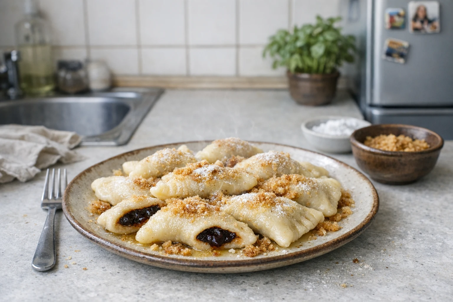 Kartoffeltaschen mit Pflaumenmus