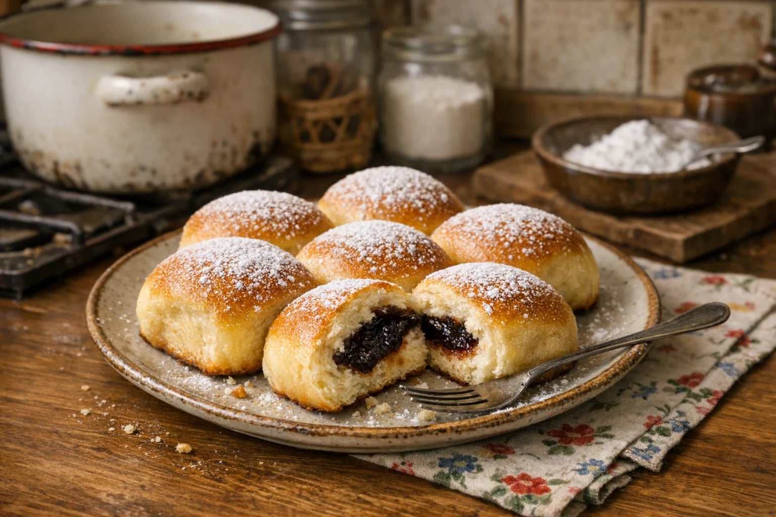 Buchteln mit Pflaumenmus (Vatička)