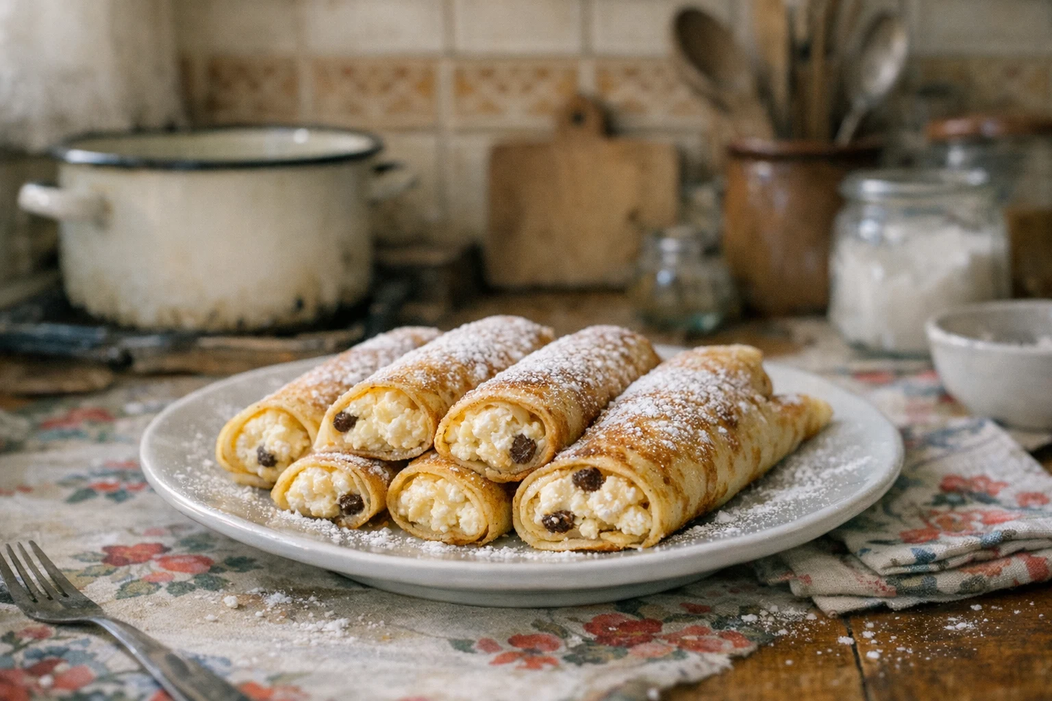 Pfannkuchen mit Quarkfüllung