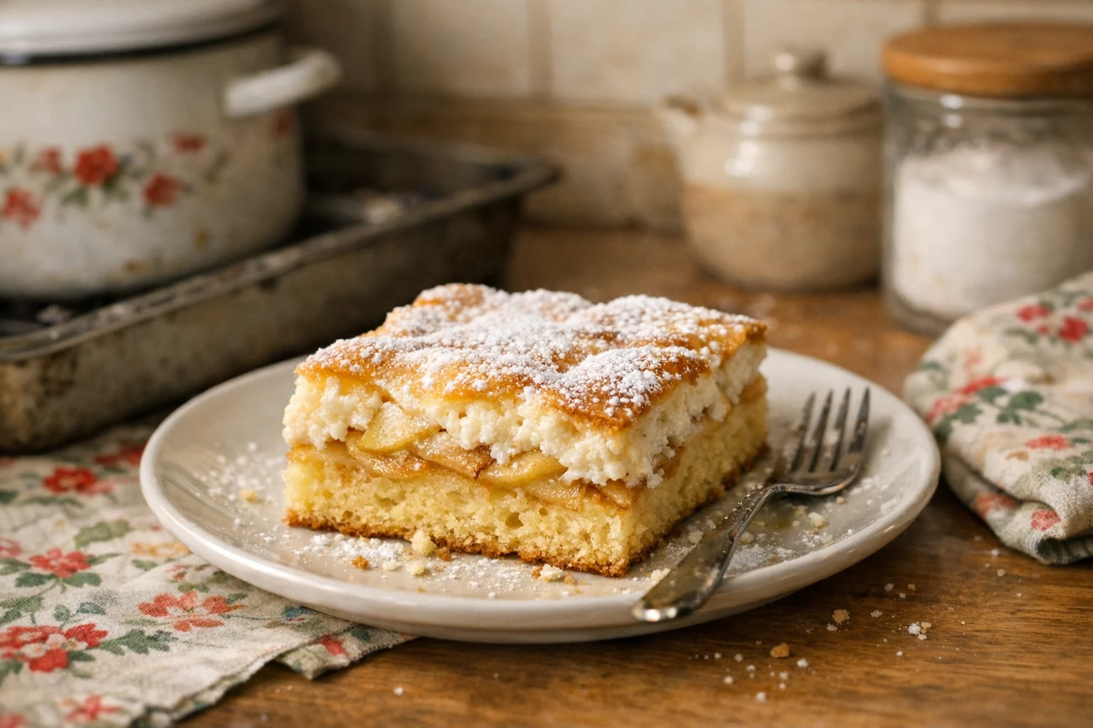 Tassenkuchen mit Äpfeln und Quark