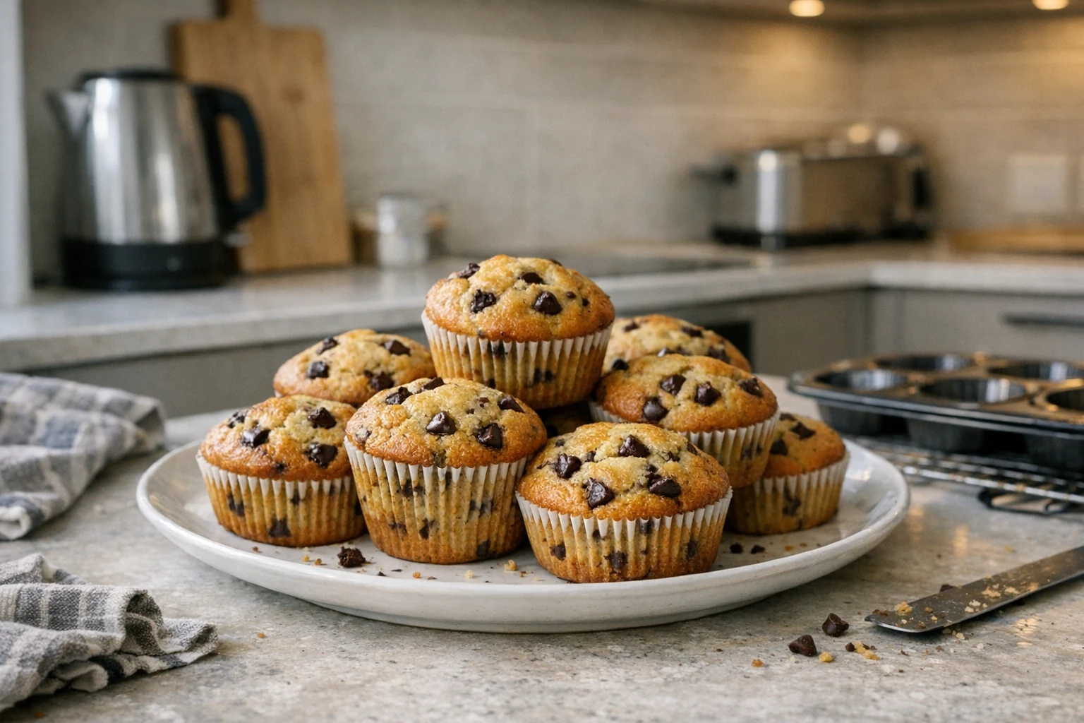 Bananenmuffins mit Schokoladenstückchen