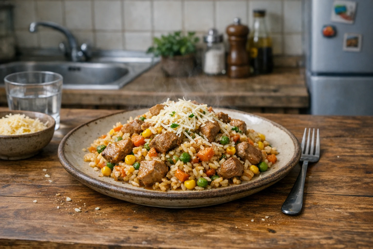 Risotto mit Schweinefleisch