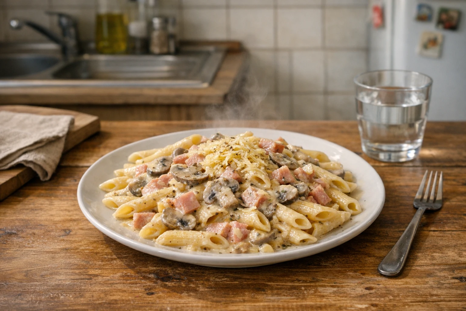 Penne mit cremiger Sahnesoße