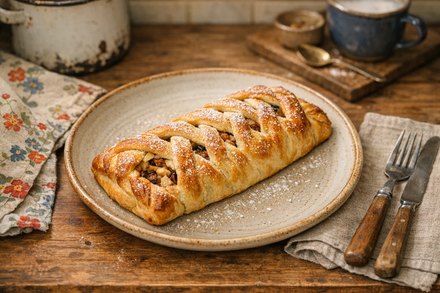 Schneller Apfelstrudel aus Blätterteig