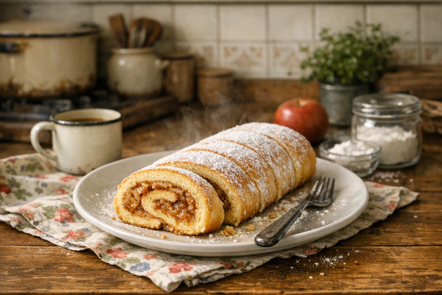 Schnelle Apfelroulade