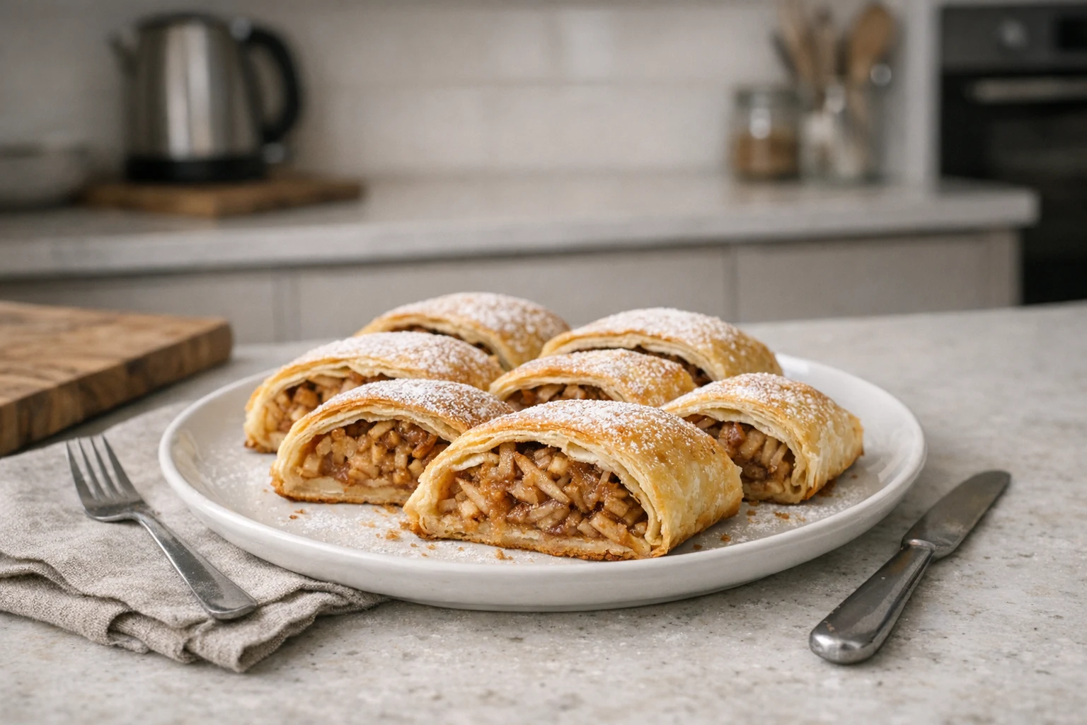 Apfelstrudel aus Blätterteig