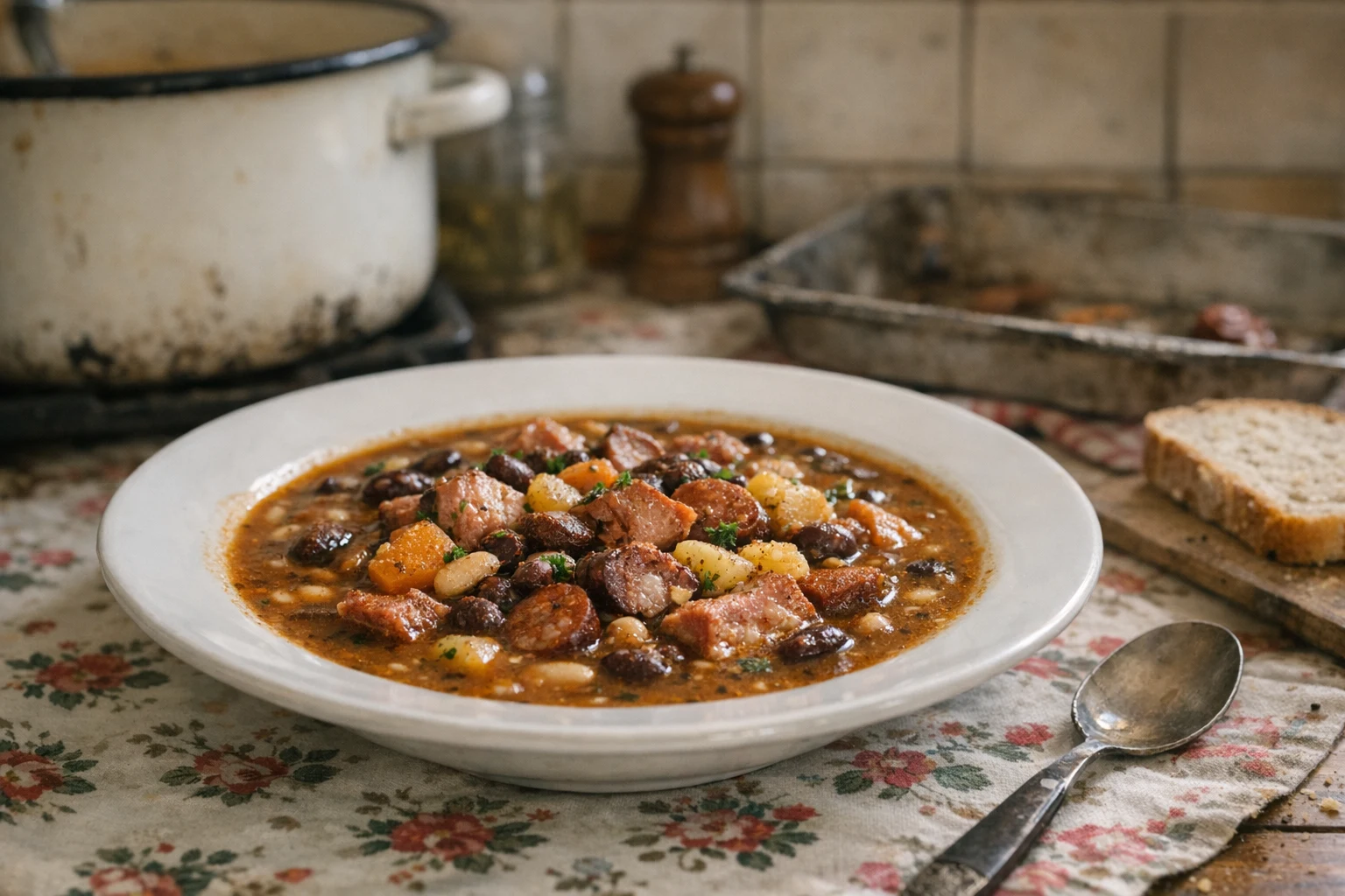 Hausgemachte Bohnensuppe