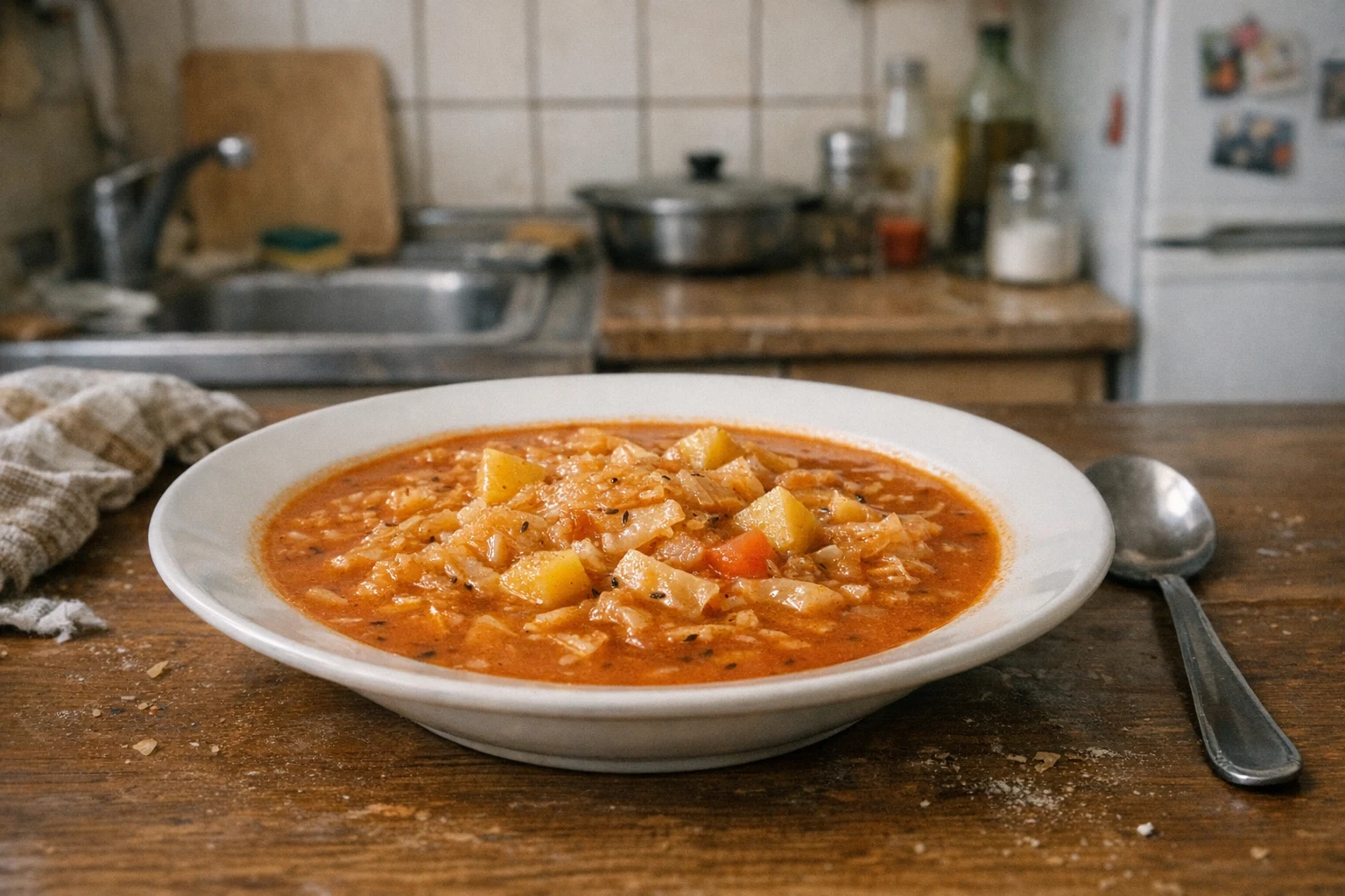 Kohlsuppe mit Tomatenmark