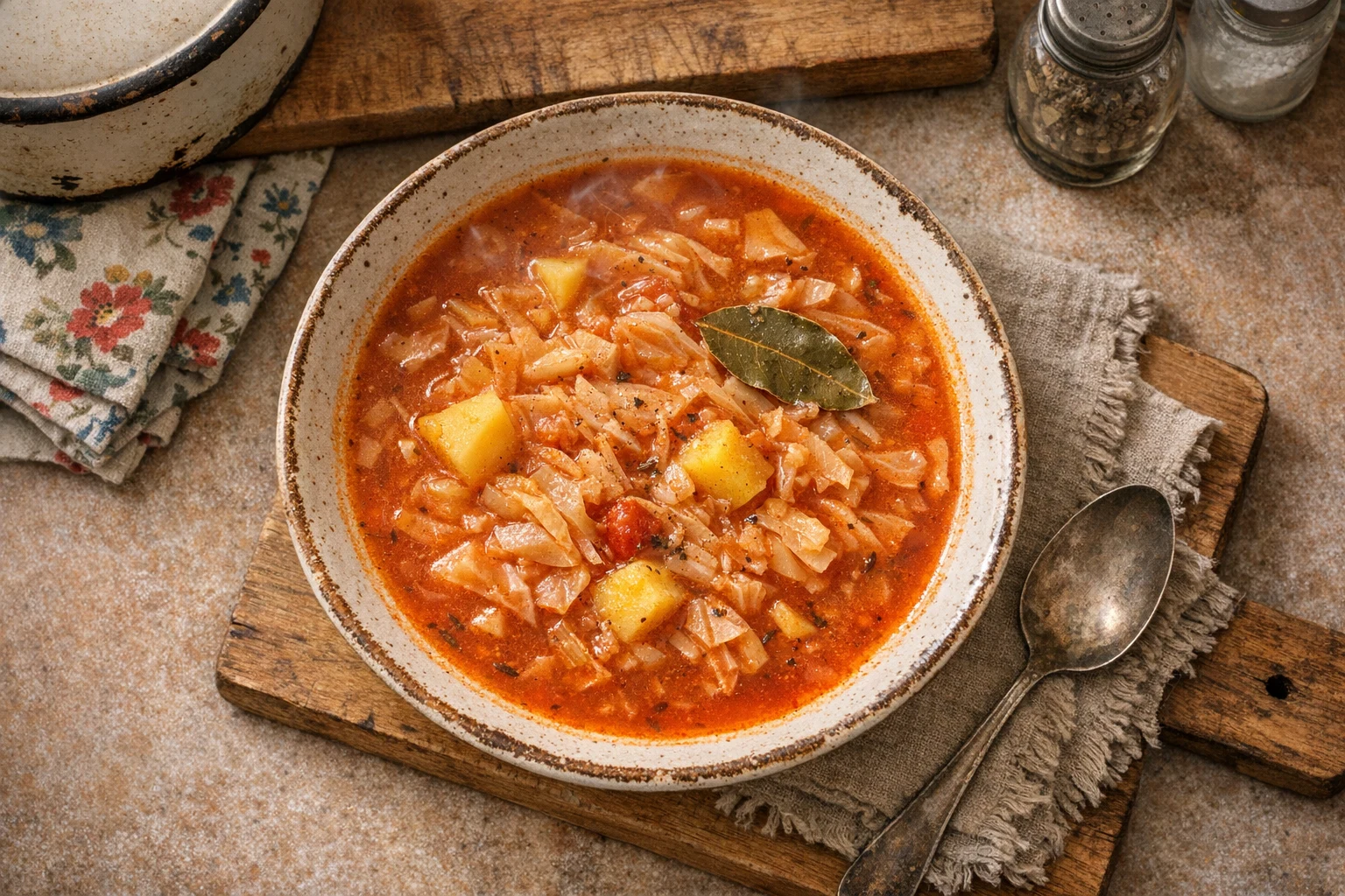 Kohlsuppe mit Tomatenmark