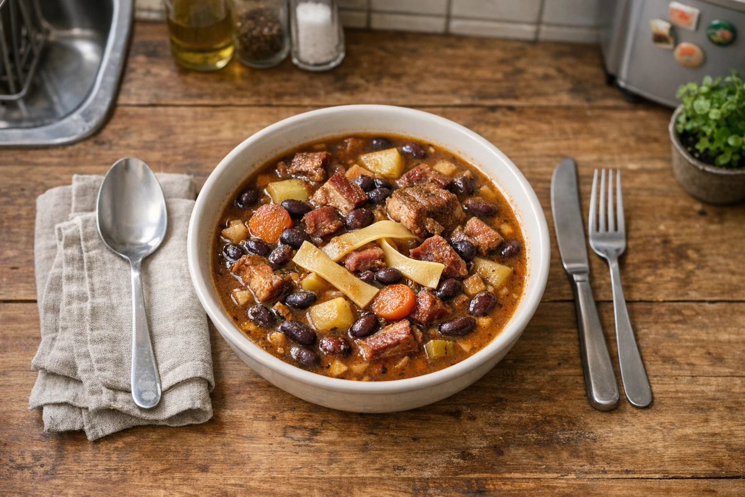 Bohnensuppe nach Záhorie-Art