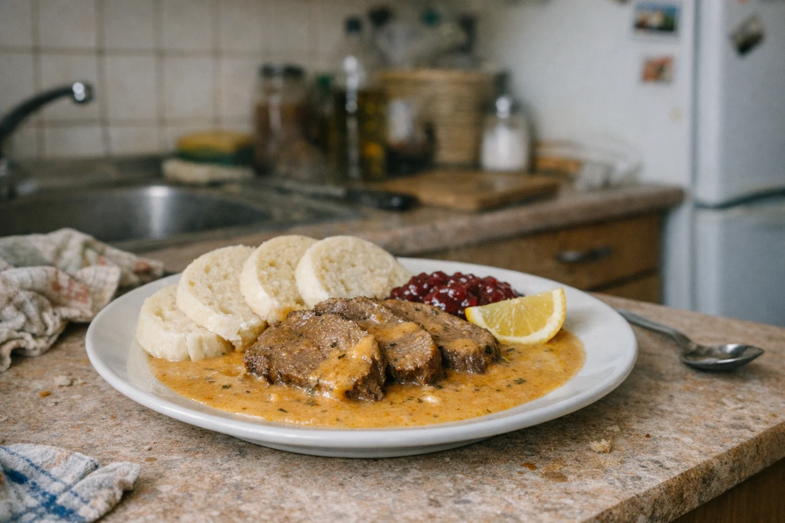 Svíčková mit Sahnesauce