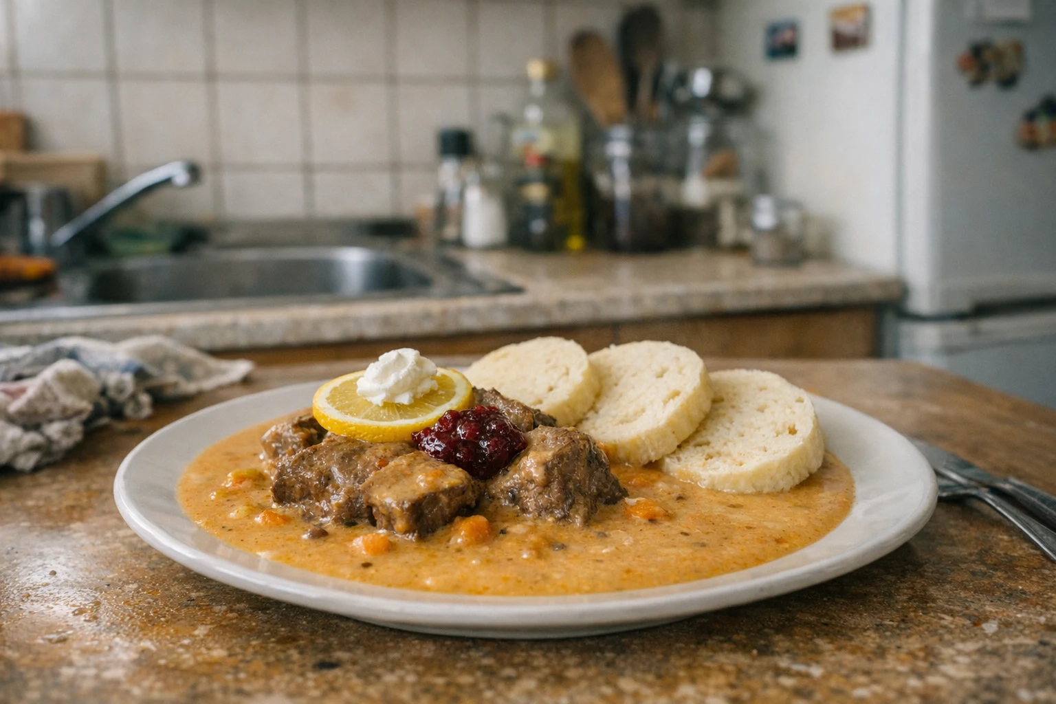 Svíčková mit Sahnesauce